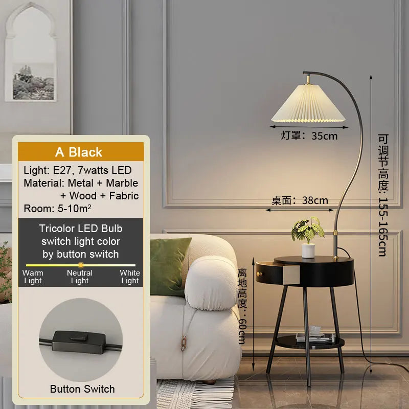 Plissé Cream Floor Lamp