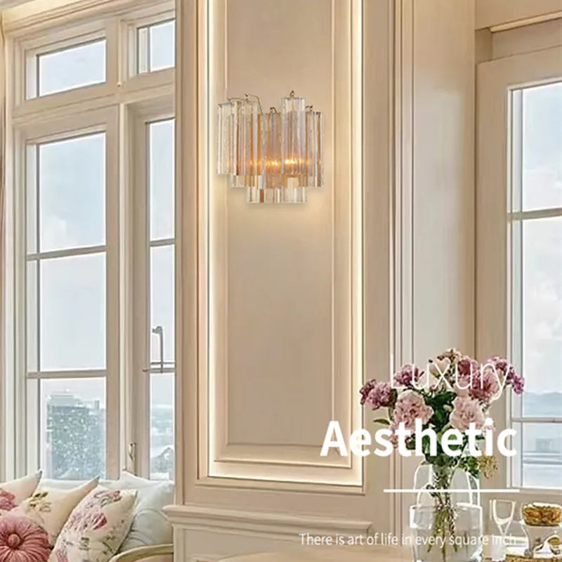 Murano Amber Cylinder Sconce