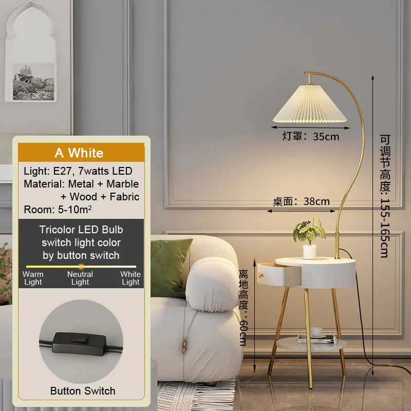 Plissé Cream Floor Lamp