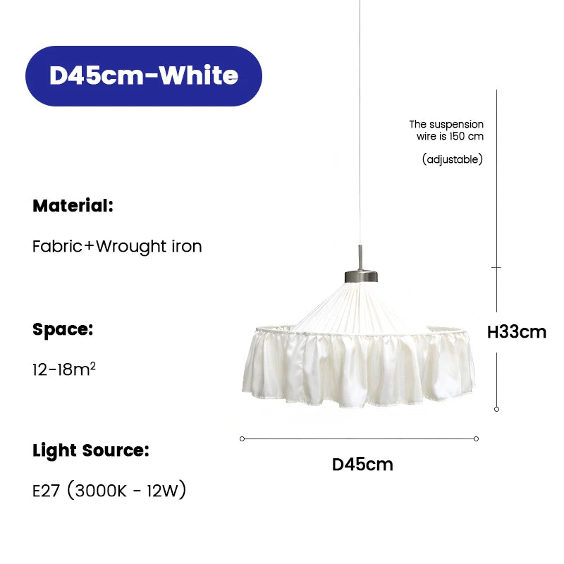 Heritage White Fabric Pendant