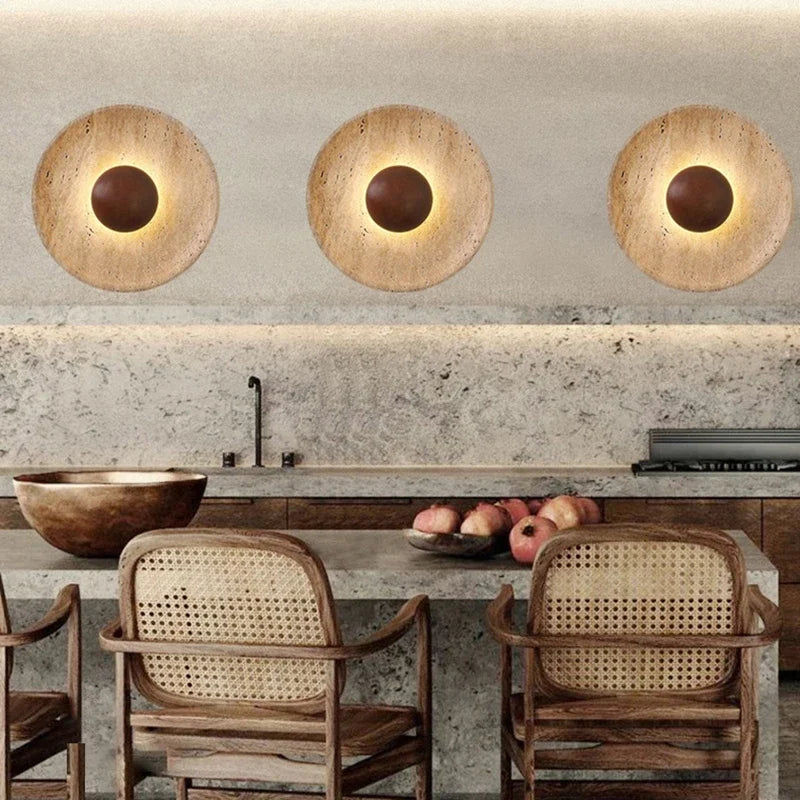 Terra Stone & Wood Sconce