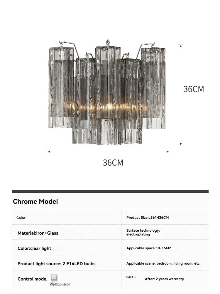 Murano Amber Cylinder Sconce