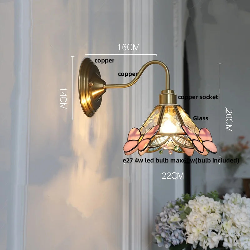 Azure Copper & Glass Sconce