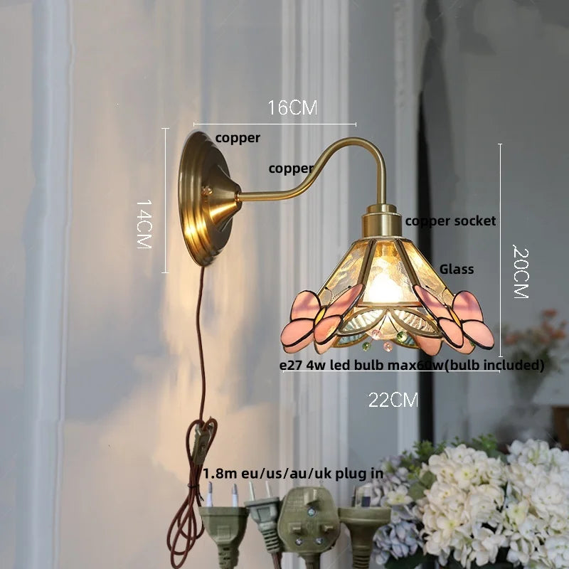 Azure Copper & Glass Sconce