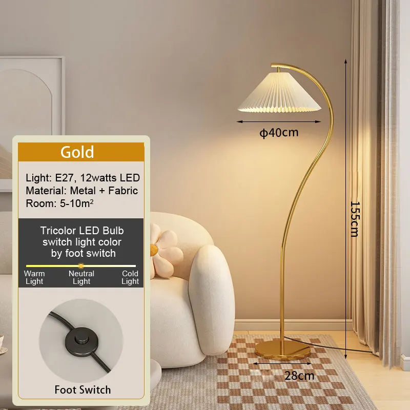 Plissé Cream Floor Lamp