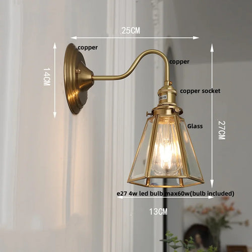 Azure Copper & Glass Sconce