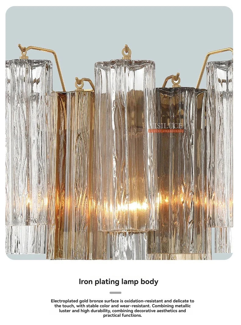 Murano Amber Cylinder Sconce