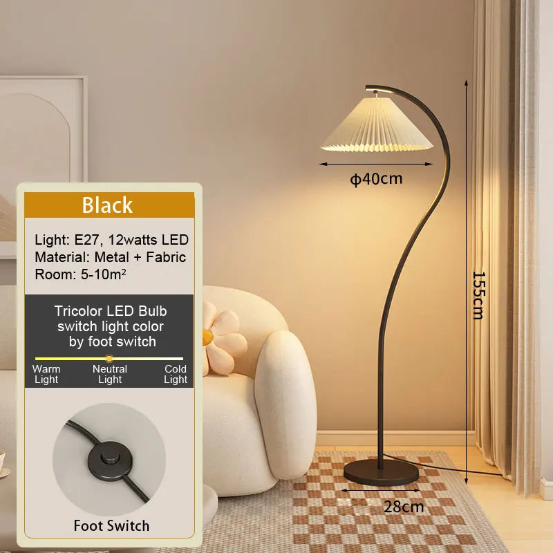 Plissé Cream Floor Lamp