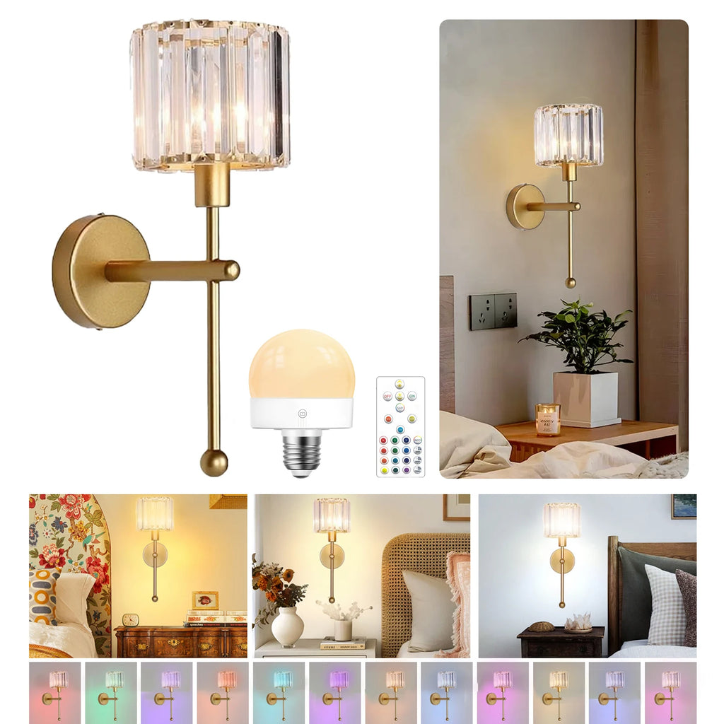 Crystal Wireless Wall Sconce