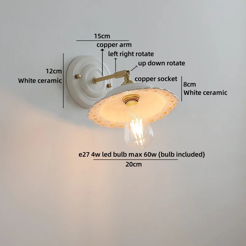 Fleur Ceramic & Brass Sconce