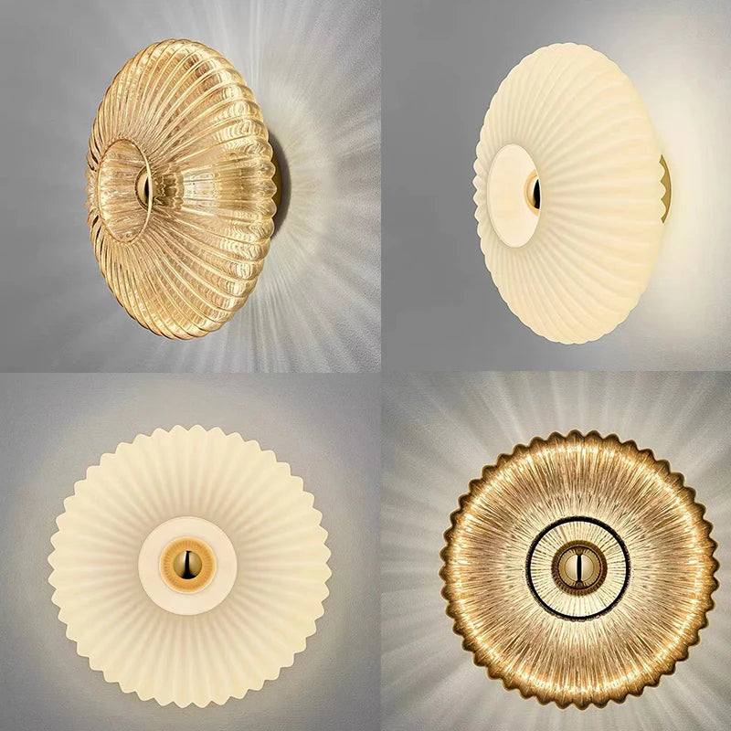 Ripple Corrugated Glass Sconce