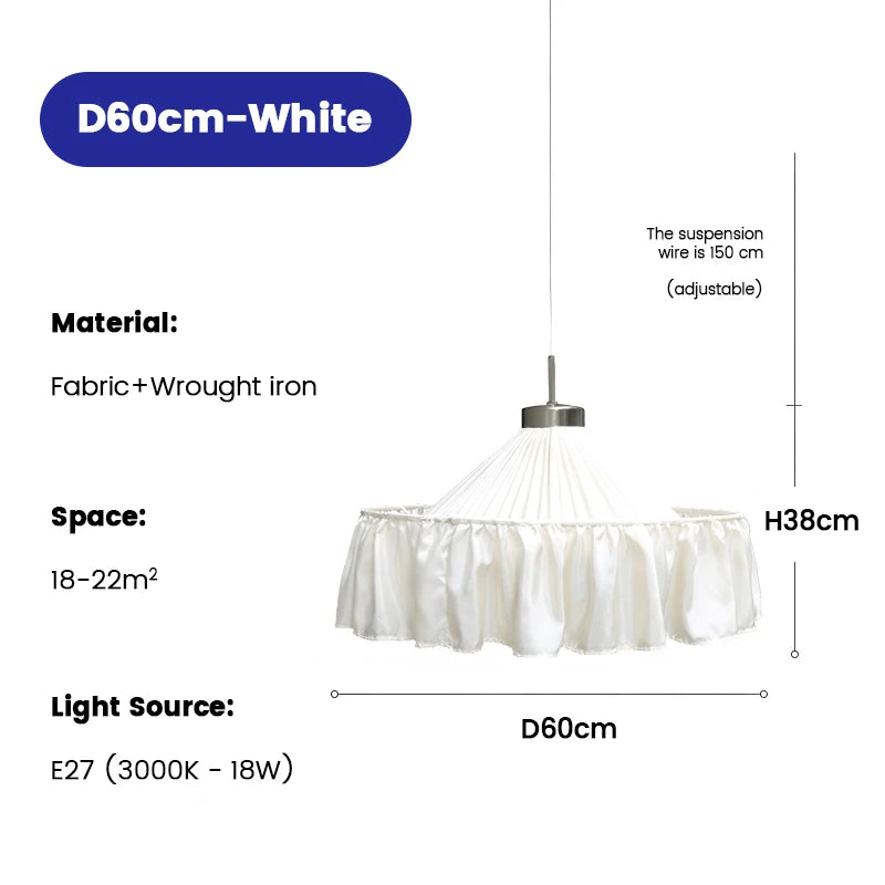 Heritage White Fabric Pendant