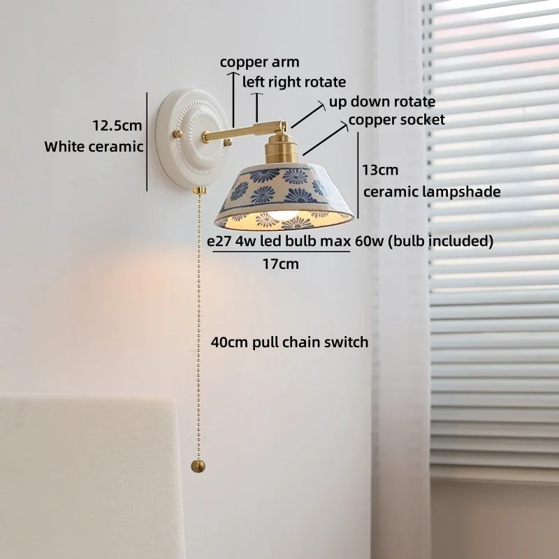 Fleur Ceramic & Brass Sconce