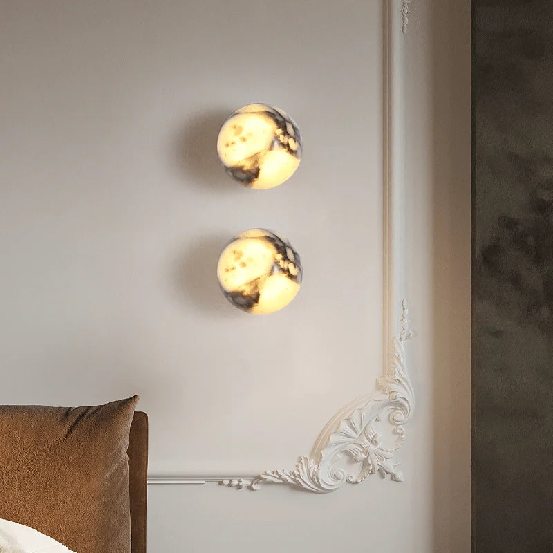Orbe Marble Sphere Sconce