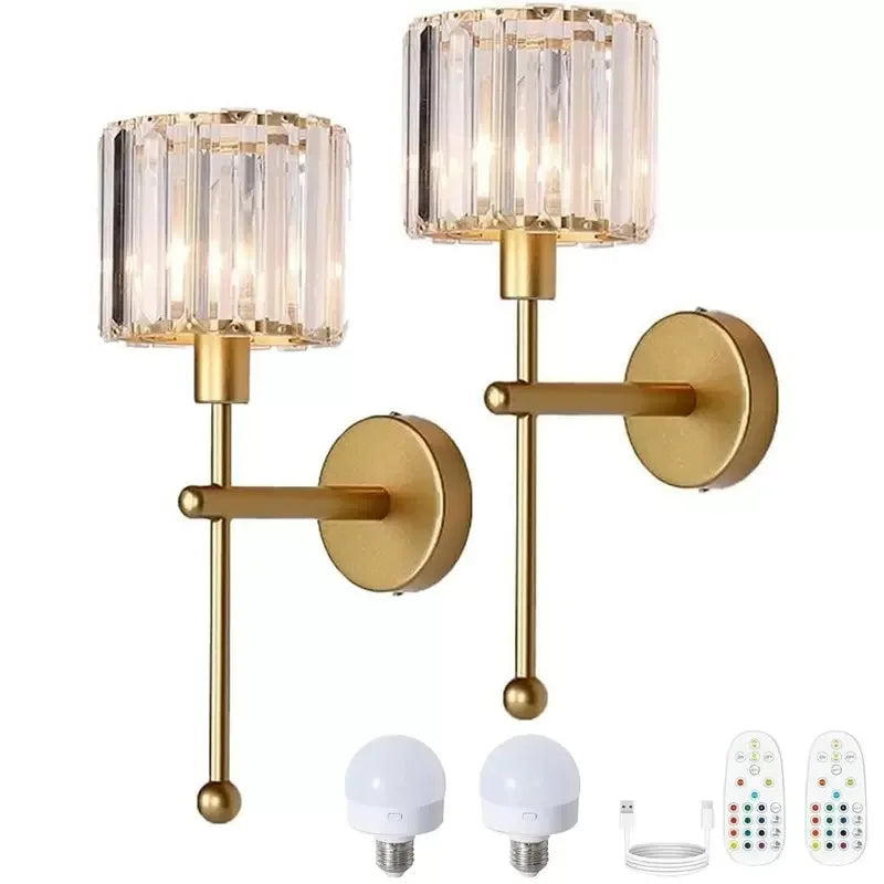 Crystal Wireless Wall Sconce