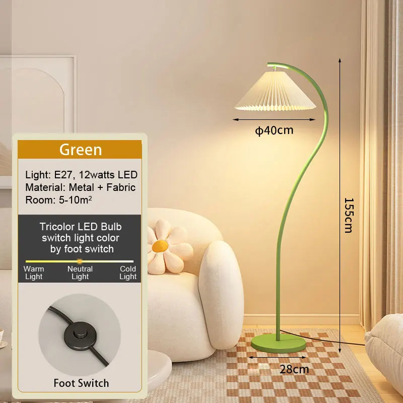 Plissé Cream Floor Lamp