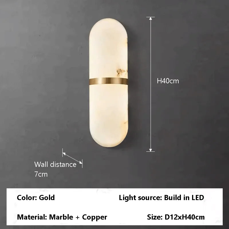 Ovale Marble & Copper Sconce