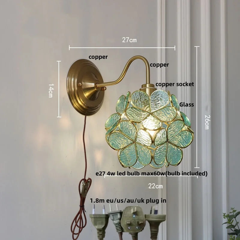 Azure Copper & Glass Sconce