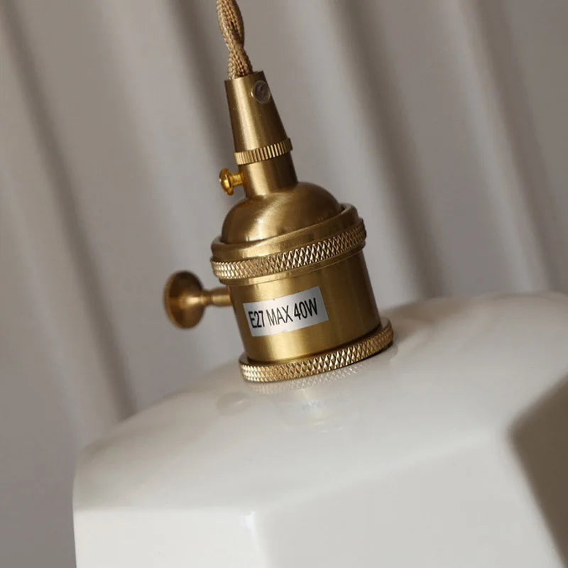 Kintsugi Ceramic & Brass Pendant