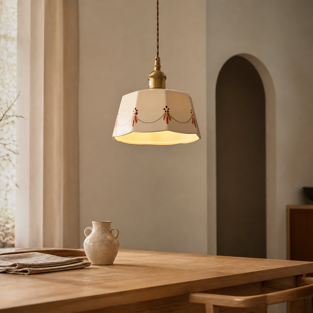 Kintsugi Ceramic & Brass Pendant — lifestyle [autogen]