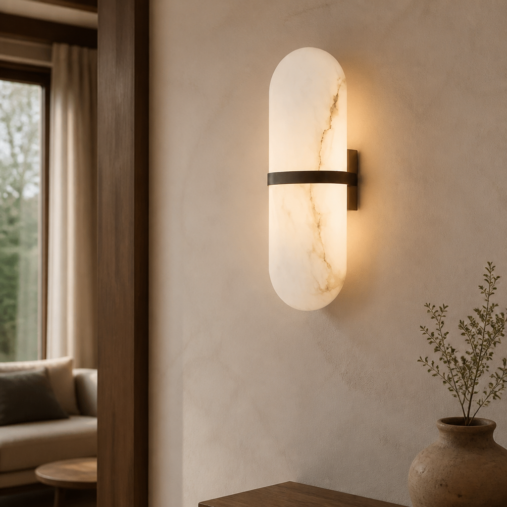 Ovale Marble & Copper Sconce — lifestyle [autogen]